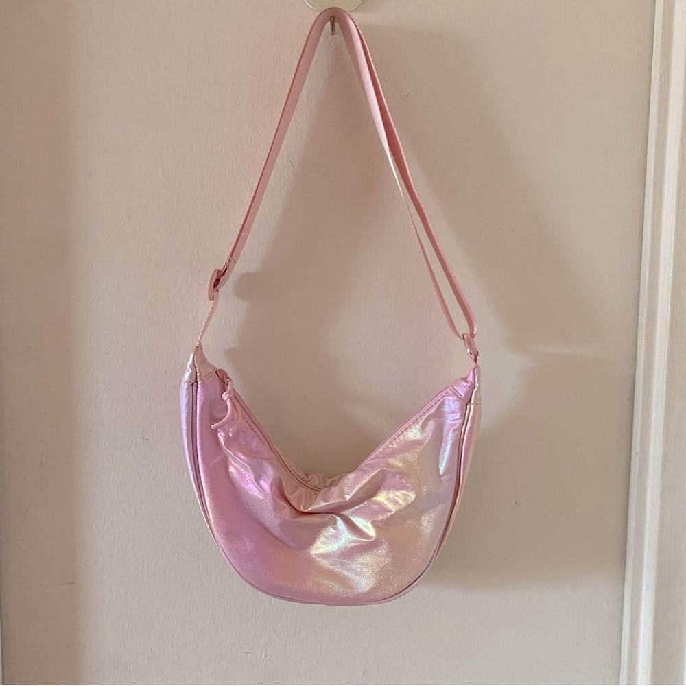 Target Art Class Iridescent Pink Small Crescent Crossbody Bag